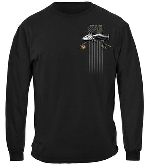 More Picture, Black Flag Patriotic Bone Fish Premium T-Shirt
