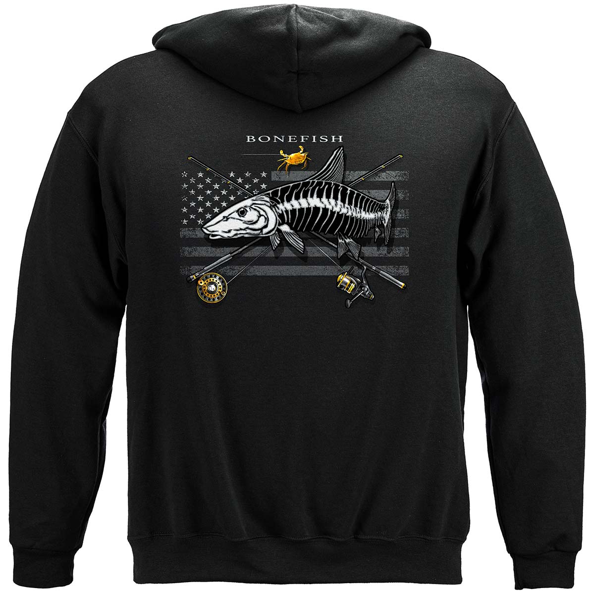 Black Flag Patriotic Bone Fish Premium Hooded Sweat Shirt