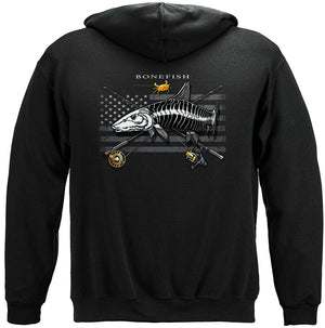More Picture, Black Flag Patriotic Bone Fish Premium T-Shirt