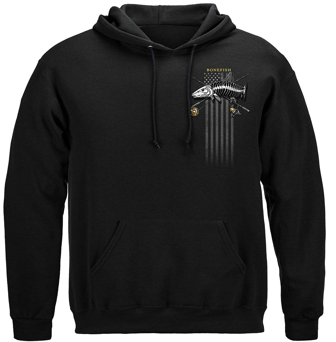 Black Flag Patriotic Bone Fish Premium Hooded Sweat Shirt
