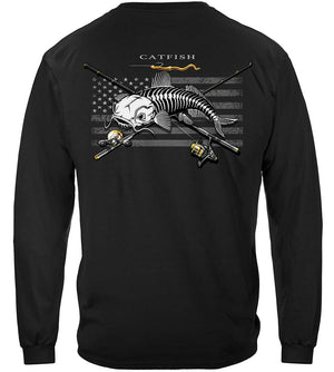 More Picture, Black Flag Patriotic Catfish Premium Hooded Sweat Shirt