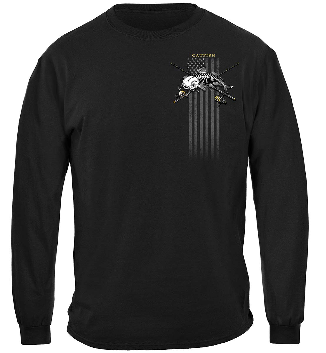 Black Flag Patriotic Catfish Premium Hooded Sweat Shirt
