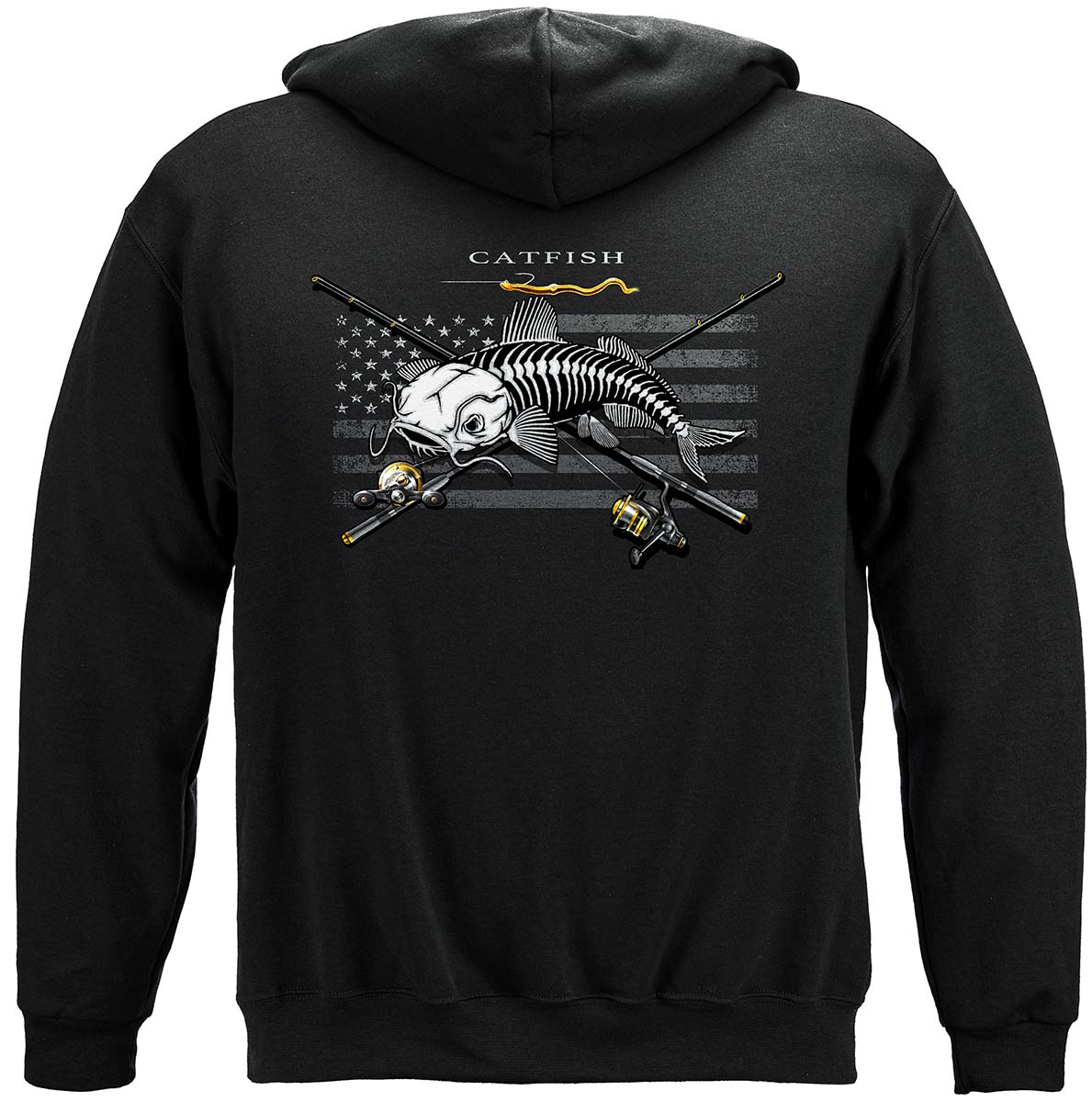 Black Flag Patriotic Catfish Premium Hooded Sweat Shirt