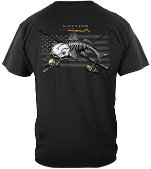 More Picture, Black Flag Patriotic Catfish Premium T-Shirt