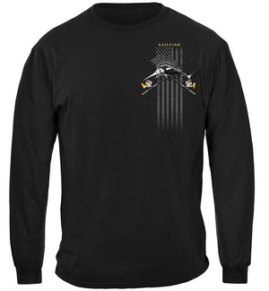 More Picture, Black Flag Patriotic Sailfish Premium Hooded Sweat Shirt