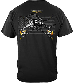 More Picture, Black Flag Patriotic Sailfish Premium Hooded Sweat Shirt