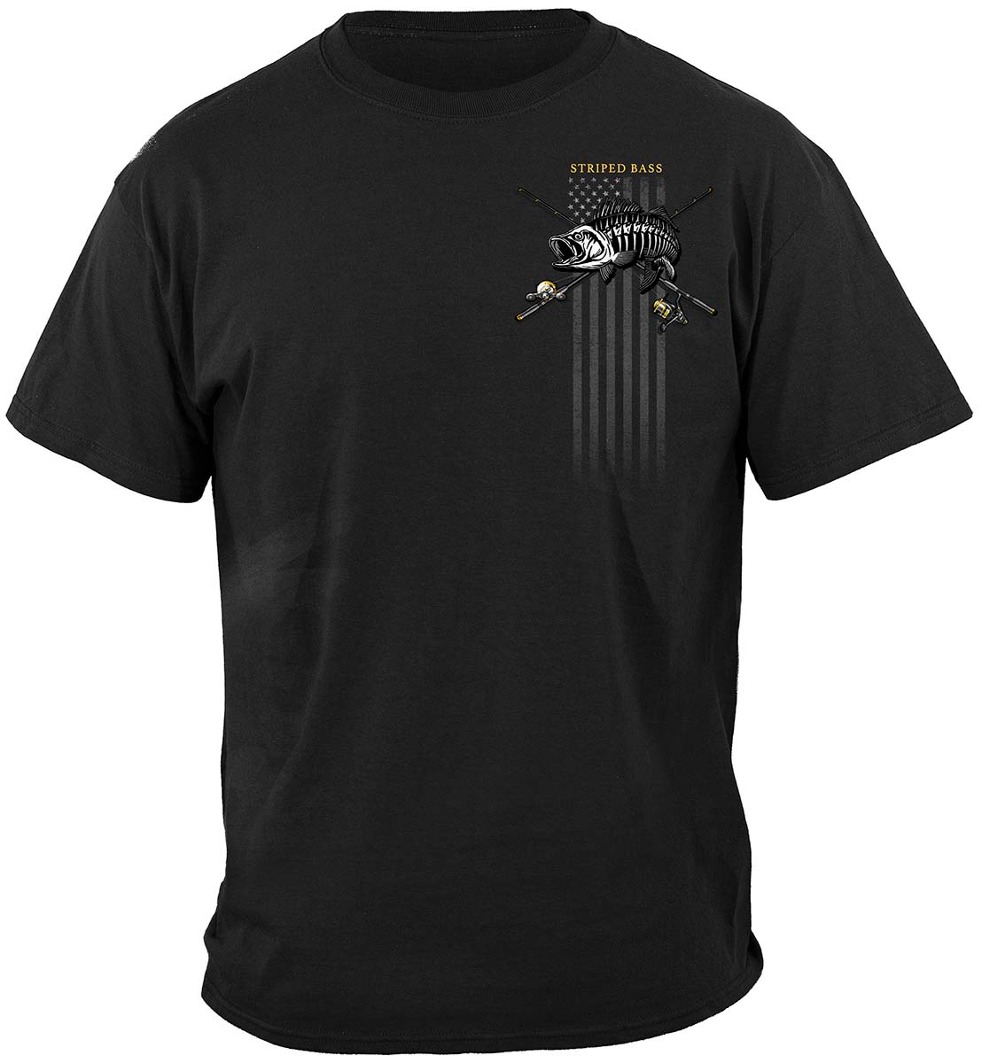 Black Flag Patriotic Striped Bass Premium Hooded Sweat Shirt