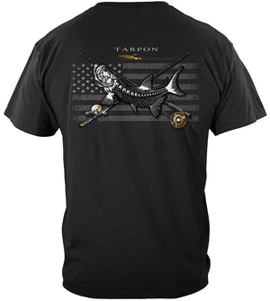 More Picture, Black Flag Patriotic Tarpon Premium Hooded Sweat Shirt