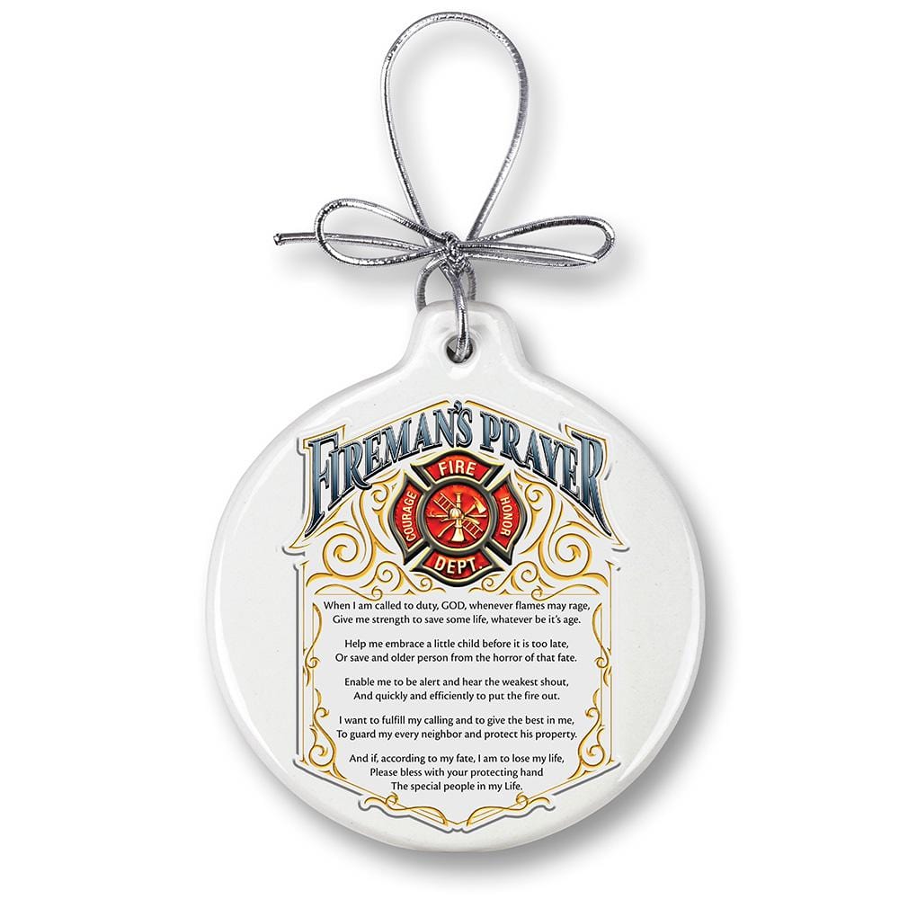 Fireman&#39;s Prayer Christmas Tree Ornaments