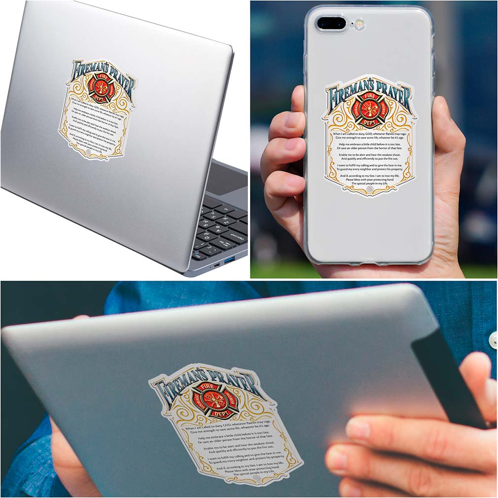 Fireman&#39;s Prayer Premium Reflective Decal