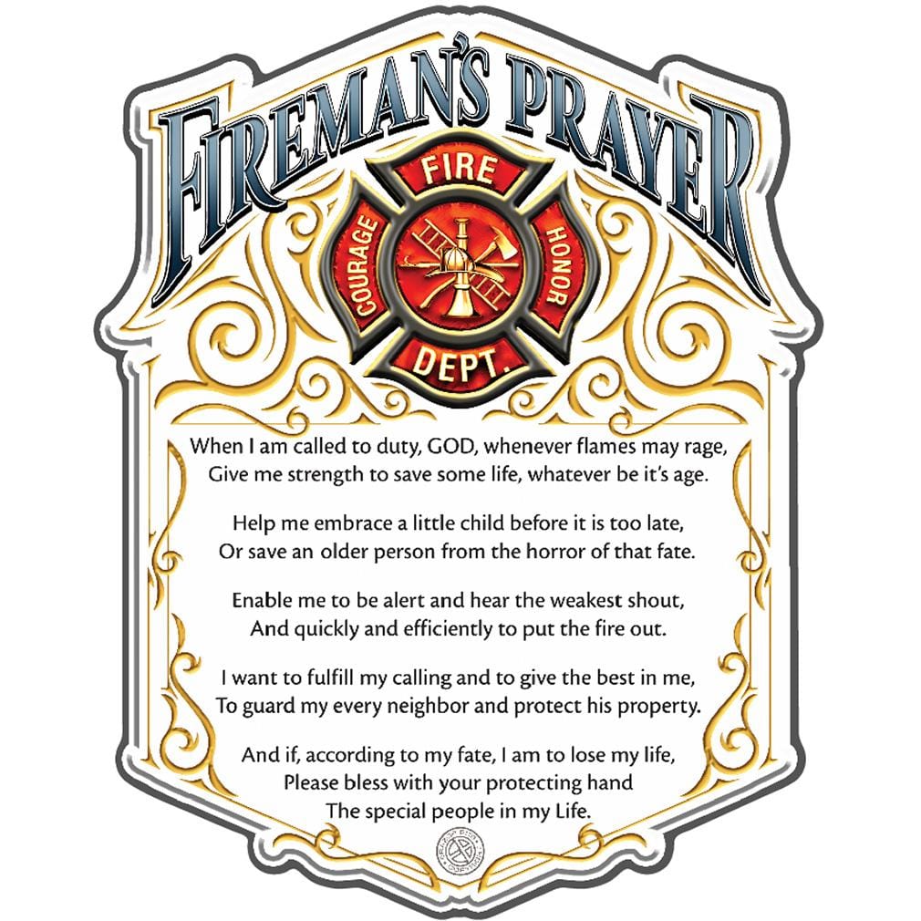 Fireman&#39;s Prayer Premium Reflective Decal