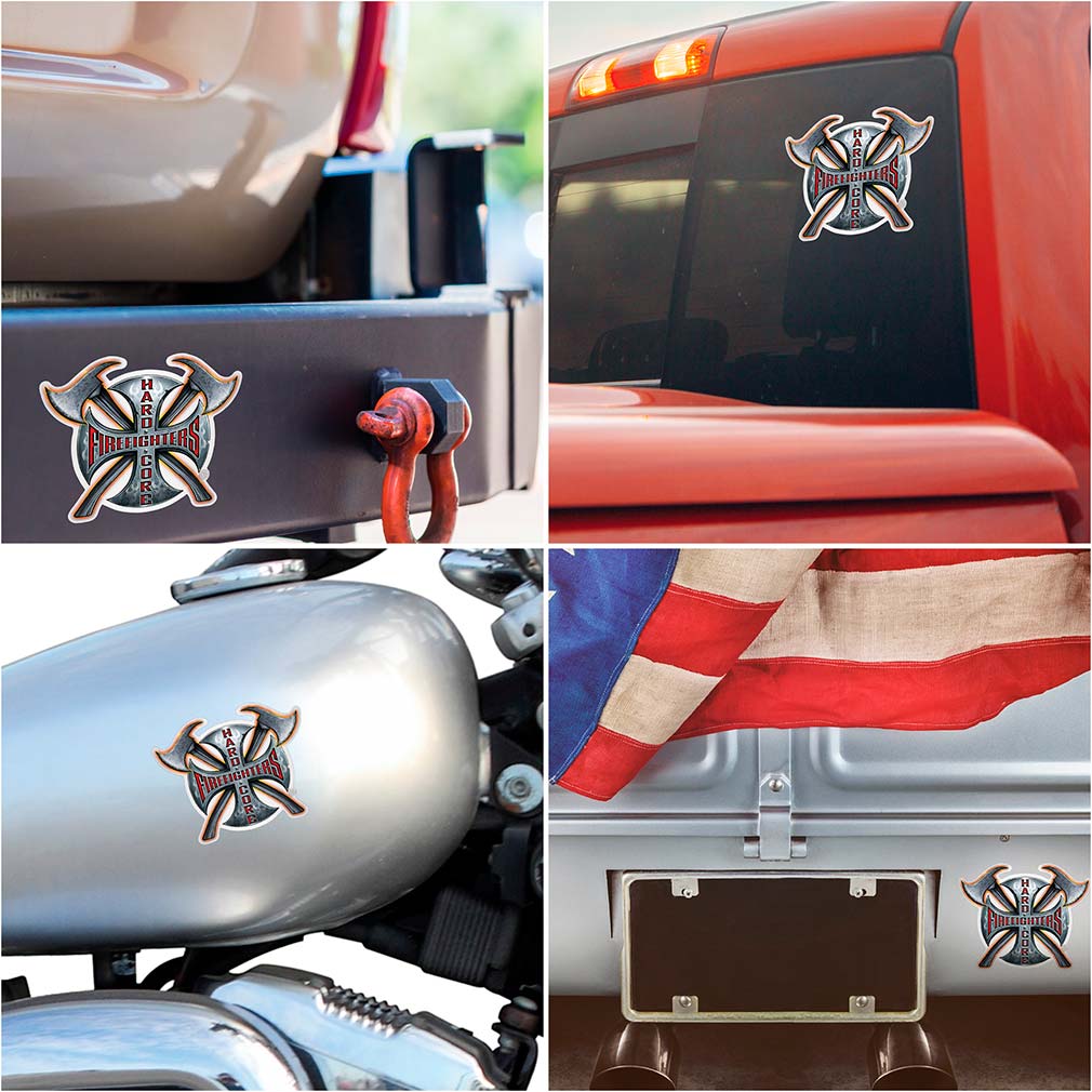 Hard Core Firefighter Premium Reflective Decal