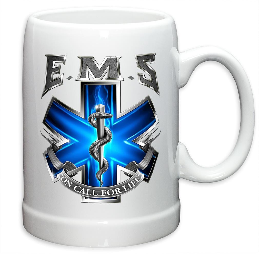 EMS EMT on Call for Life Stoneware White Coffee Mug Gift Set