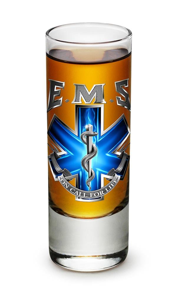 EMS On Call For Life 2oz Shooter Shot Glass Glass Set