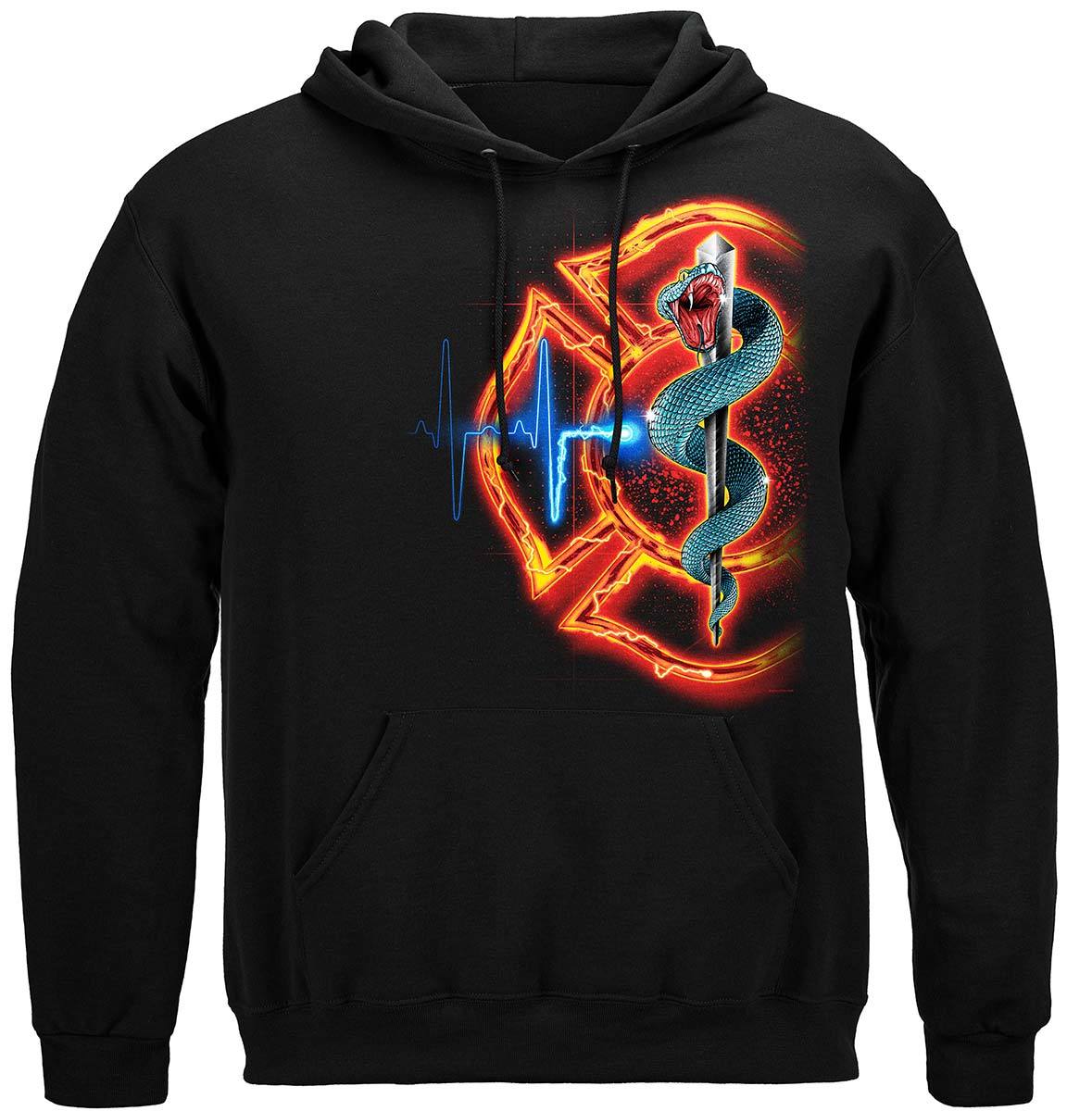 Fire Rescue full front Maltese Premium Hooded Sweat Shirt