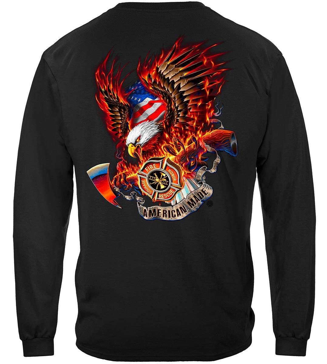 Patriotic Fire Eagle American Made Premium Long Sleeves