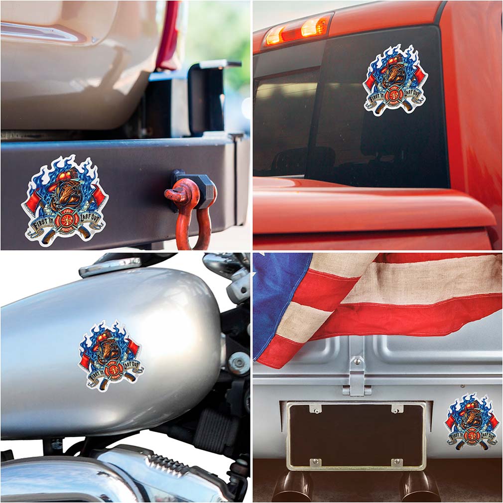 Firefighter First In last Out Premium Reflective Decal