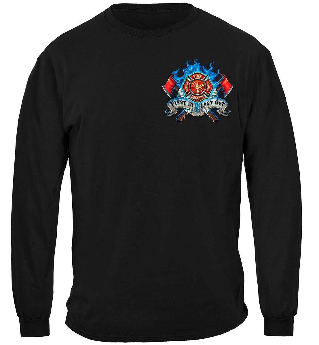 Firefighter Fire Dog First in Last Out Premium Long Sleeves