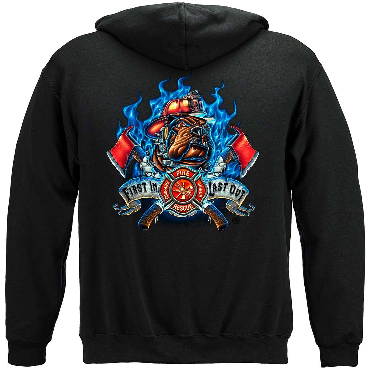Firefighter Fire Dog First in Last Out Premium Long Sleeves