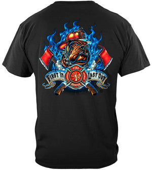 More Picture, Firefighter Fire Dog First in Last Out Premium Long Sleeves