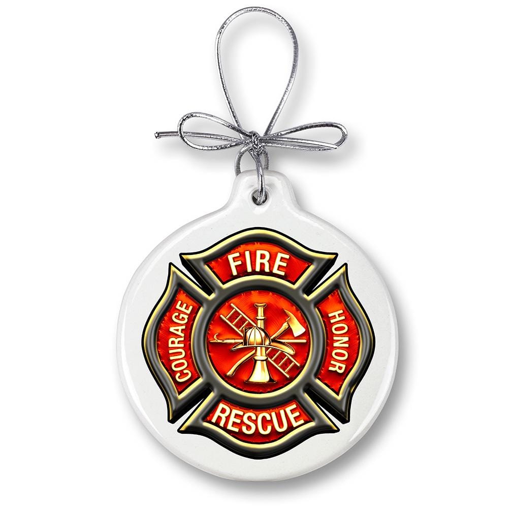Firefigher Classic Fire Maltese Christmas Tree Ornaments