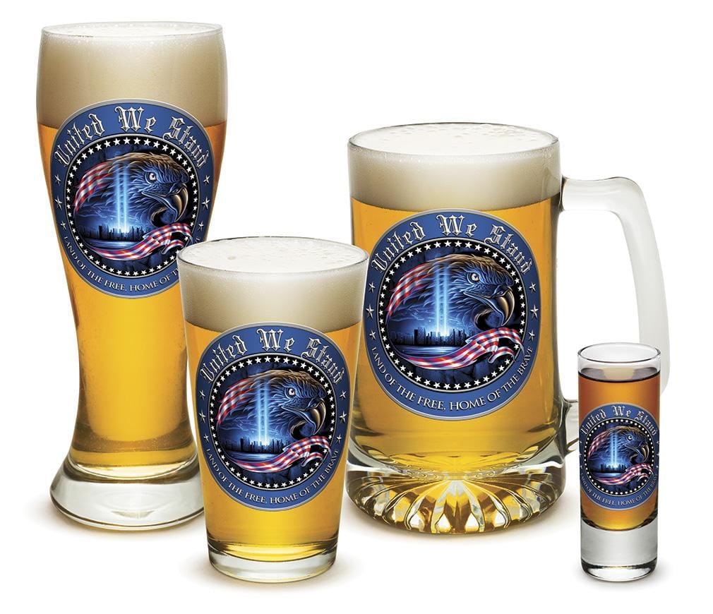 United We Stand Patriotic 4 Piece Glass Gift Set