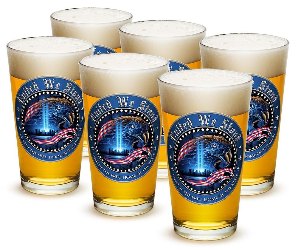 United We Stand Patriotic 23oz Pint Glass Glass Set