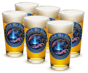 More Picture, United We Stand Patriotic 23oz Pint Glass Glass Set