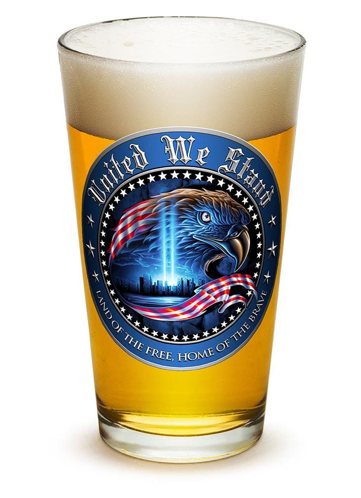 United We Stand Patriotic 23oz Pint Glass Glass Set