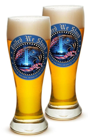 More Picture, United We Stand Patriotic 23oz Pilsner Glass Glass Set