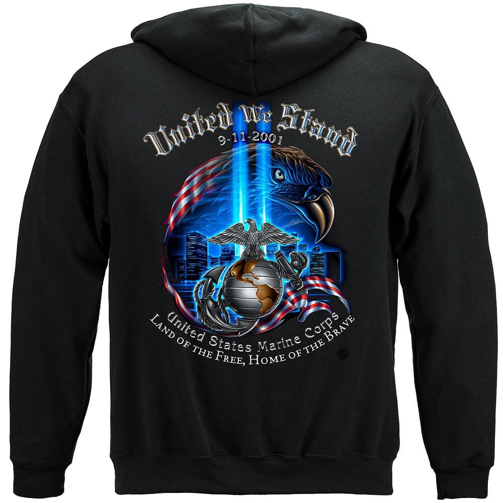 United We Stand US Marine Corp Premium Men&#39;s Hooded Sweat Shirt