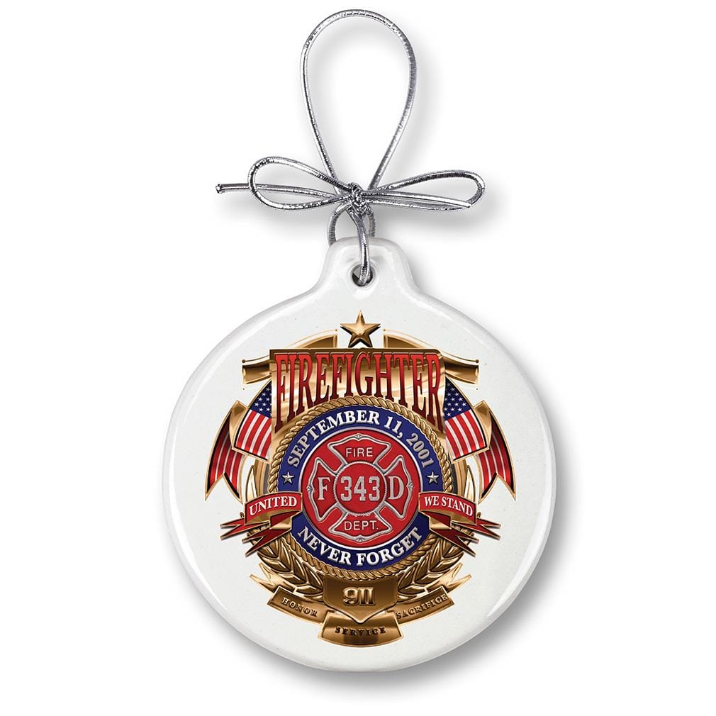 Firefighter Badge of Honor Christmas Tree Ornaments