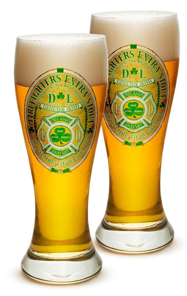 Firefighter Irelands Bravest 23oz Pilsner Glass Glass Set