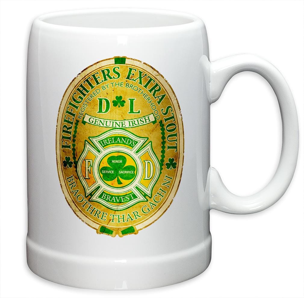 Firefighter Irelands Bravest Stoneware White Coffee Mug Gift Set