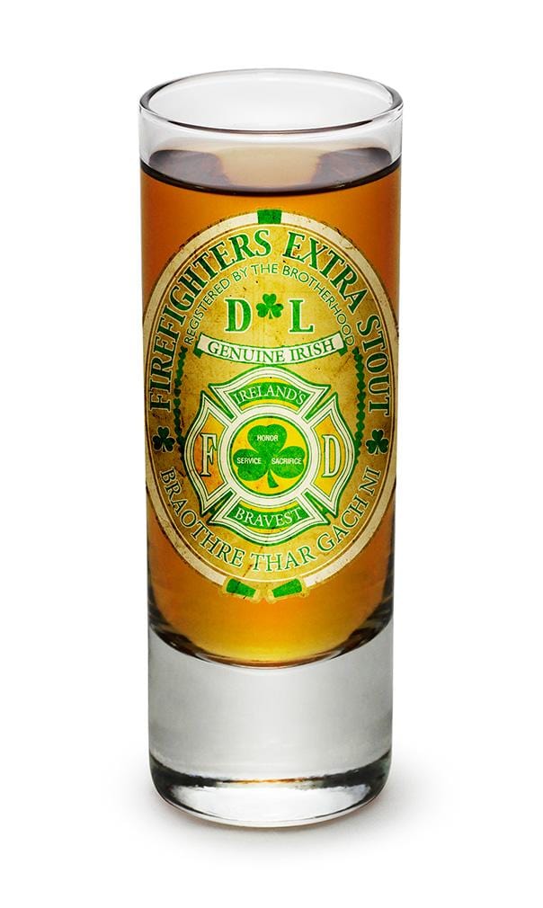 Firefighter Irelands Bravest 2oz Shooter Shot Glass Glass Set
