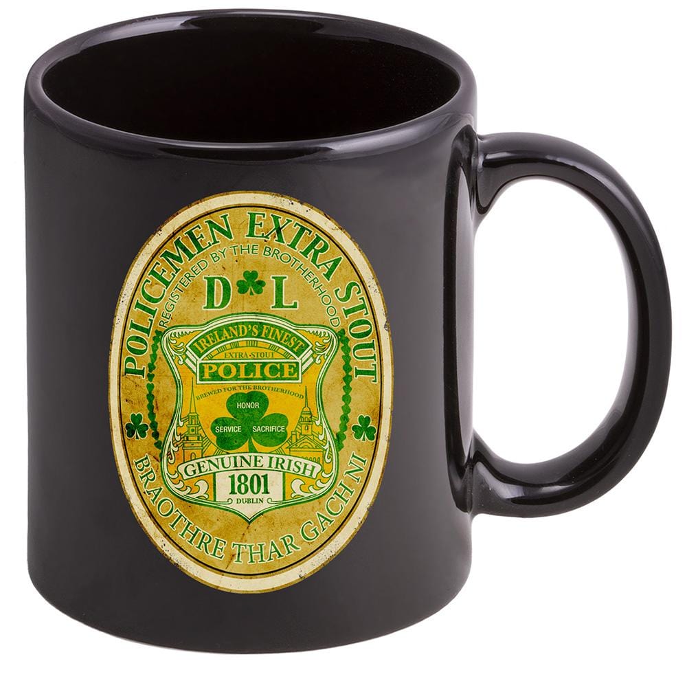 Law Enforcement Police Irelands Finest Stoneware Black Coffee Mug Gift Set