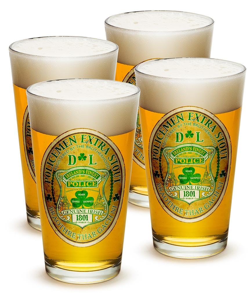 Police Irelands Finest 16oz Shooter Shot Glass Glass Set