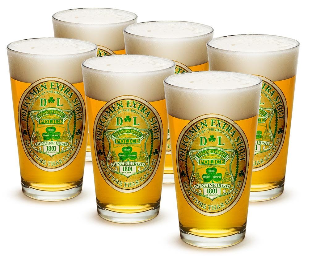 Police Irelands Finest 16oz Shooter Shot Glass Glass Set