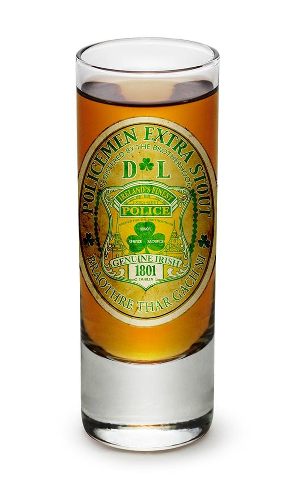 Police Irelands Finest 2oz Shooter Shot Glass Glass Set