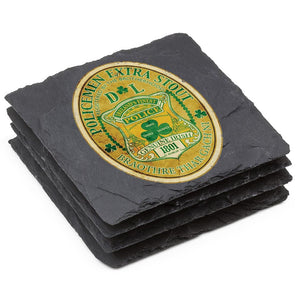 More Picture, Law Enforcement Police Irelands  Iriah Finest Black Slate 4IN x 4IN Coasters Gift Set