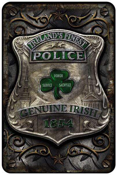 Ireland's Irish Finest Police 1854 Law Enforcement Aluminium Sign Decor