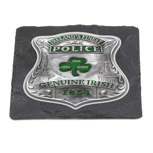 More Picture, Law Enforcement Garda Irish Ireland Finest Black Slate 4IN x 4IN Coasters Gift Set