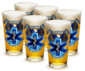 More Picture, Heroes EMS 16oz Pint Glass Glass Set