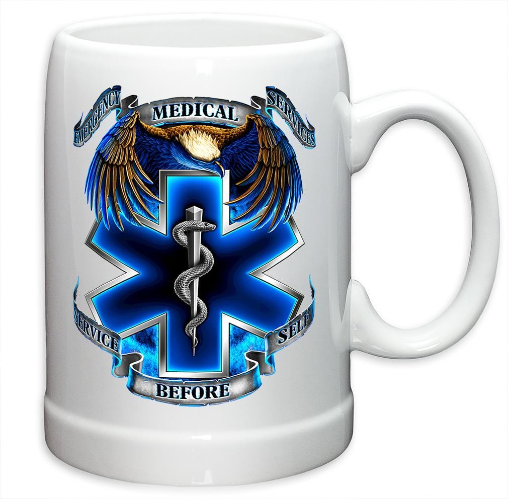Hero&#39;s EMS EMT Stoneware White Coffee Mug Gift Set