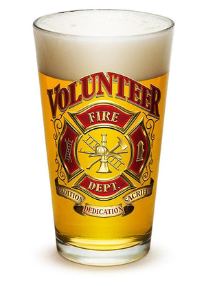 More Picture, Volunteer Firefighter 16oz Pint Glass Glass Set