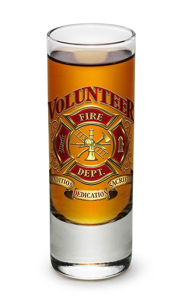 Volunteer Firefighter 2oz Shooter Shot Glass Glass Set