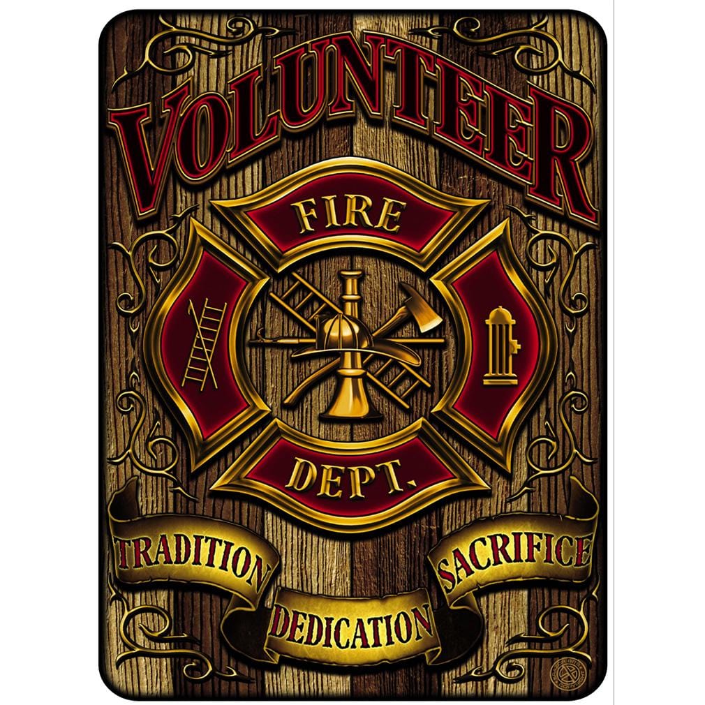 Volunteer Fire Department Firefighters Aluminium Sign Decor