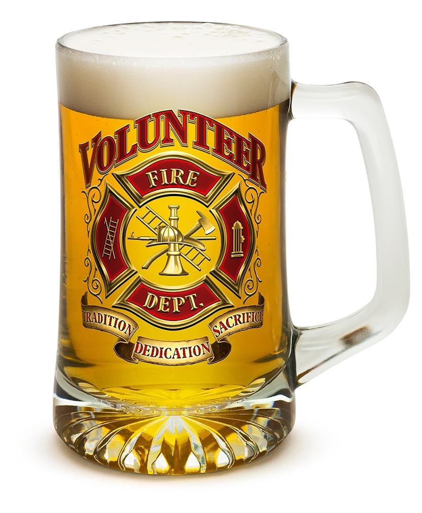 Volunteer Firefighter 25oz Tankard Glass Set