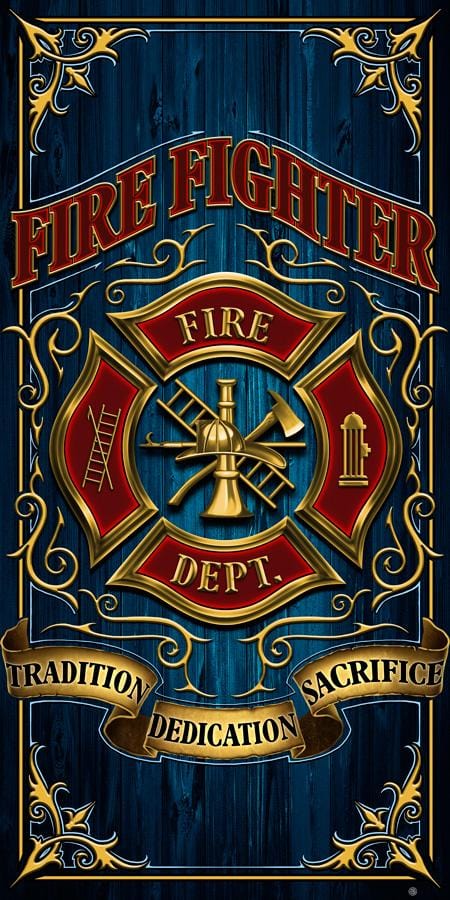 Firefighter Tradition Dedication Sacrifice Large Bath Beach Towel