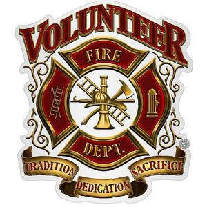 More Picture, Volunteer Firefighter Premium Reflective Decal